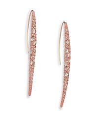 Alexis Bittar | Pink Miss Havisham Jagged Crystal Infinity Spear Drop Earrings/rose Goldtone | Lyst