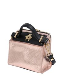 Giancarlo Petriglia | Pink Mini Clary Metallic Elaphe Shoulder Bag | Lyst