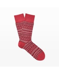 Club Monaco | Red Fair Isle Cotton Sock for Men | Lyst