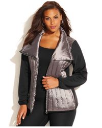 Calvin klein performance plus size asymmetrical puffer jacket Clearance