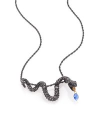 Alexis Bittar | Metallic Elements Dark Alchemy Pavé Crystal Snake Necklace | Lyst