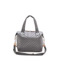 MZ Wallace | Gray Metallic Large Sutton Tote - Steel | Lyst
