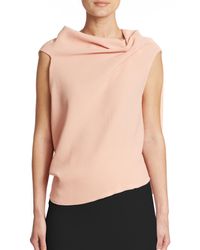 Roland Mouret | Pink Eugene Draped Wool Top | Lyst