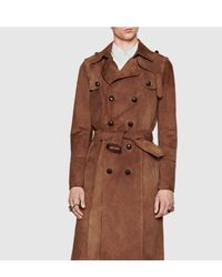 gucci suede trench coat