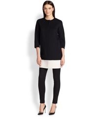 Max Mara White Wool Colorblock Coat