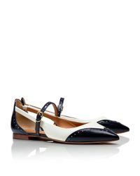 tory burch white flats