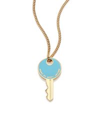Marc By Marc Jacobs | Blue Golden Key Pendant Necklace | Lyst