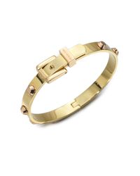 Michael Kors | Metallic Studded Buckle Bangle Braceletrose Goldtone | Lyst