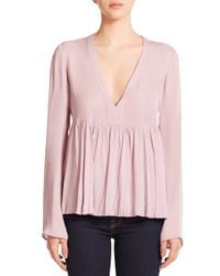 Elizabeth and James | Purple Silk Aracell Blouse | Lyst