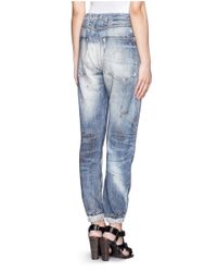 Rag & Bone Miramar Denim Fake Print Sweatpants in Blue - Lyst
