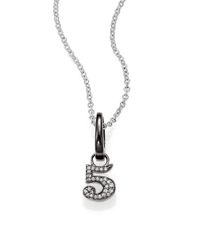 Ippolita | Gray Pave Diamond & Blackened Sterling Silver Number Charm | Lyst