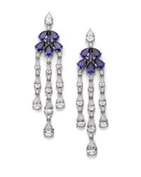 Adriana Orsini | Blue Floral Fringe Drop Earrings | Lyst