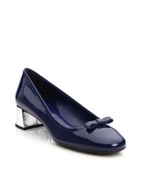 Prada | Blue Patent & Metallic Leather Pumps | Lyst