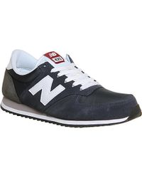 new balance 420 navy suede sneakers