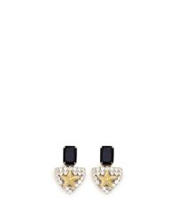 Iosselliani | Black Crystal Star Badge Earrings | Lyst
