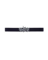 Oscar de la Renta | Black Silk Faille Belt With Star Flower Crystal Buckle | Lyst