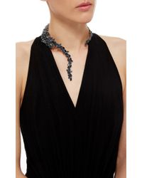 Ryan Storer | Blue Oxidized Silver Plated Swarovski Crystal Choker With Back Drop Detail | Lyst