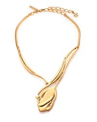 Oscar de la Renta | Metallic Delicate Tulip Necklace | Lyst