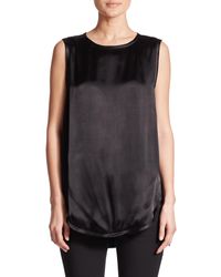 Vince | Black Sleeveless Hi-lo Top | Lyst