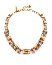 Oscar de la Renta | Metallic Gold-tone Crystal Necklace | Lyst