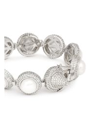 Eddie Borgo | Metallic Crystal Pavé Pearl Cabochon Bracelet | Lyst