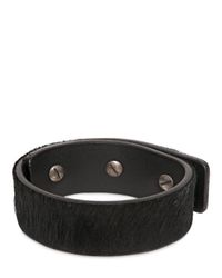 Rick Owens | Black 2.5cm Ponyskin Triple Pin Bracelet for Men | Lyst