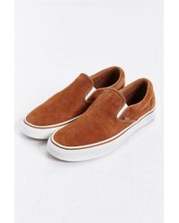 Vans Classic Suede Slip-on in Tan (Brown) for Lyst