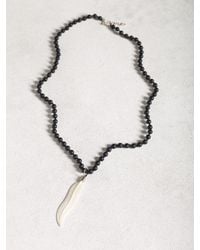 John Varvatos | Black Carved Bone Feather Necklace for Men | Lyst