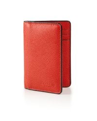 COACH | Orange Grained Leather Card Case for Men | Lyst