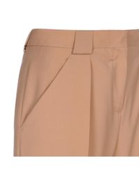 Paul Smith | Natural Women's Peach Wool Pleated Trousers | Lyst