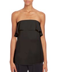 A.L.C. | Black Derby Ruffle Strapless Top | Lyst