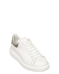 alexander mcqueen metallic leather sneakers