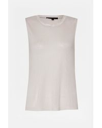 French Connection | Natural Sid Essential Ribbed T-shirt | Lyst