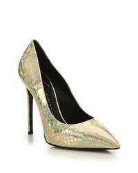 Giuseppe Zanotti | Metallic Iridescent Snake-embossed Leather Pumps | Lyst