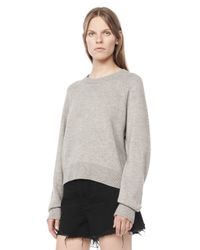 Alexander Wang | Gray Cashwool Cropped Sweater | Lyst