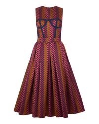 House of Holland | Purple Chevron Tape Jacquard Dirndl Dress | Lyst
