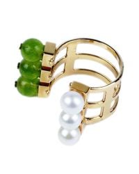 Crystalline - Pearl And Green Ring - Lyst