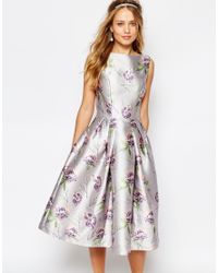 chi chi london allover floral full prom skater dress