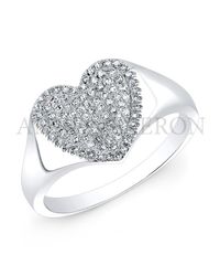 Anne Sisteron - Metallic 14Kt White Gold Diamond Rachel Heart Ring - Lyst