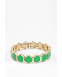 French Connection | Green Hexagon Tile Bracelet | Lyst