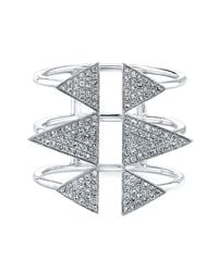 Anne Sisteron - Metallic 14kt White Gold Diamond Triple Spike Ring - Lyst