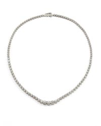 Saks Fifth Avenue | Metallic 4 Tcw Diamond 18k White Gold Tennis Necklace | Lyst
