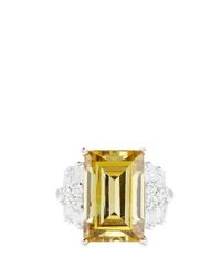 CZ by Kenneth Jay Lane | Yellow Emerald Cut Baguette Cubic Zirconia Ring | Lyst