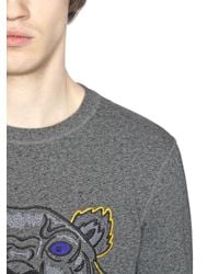 KENZO | Gray Tiger Embroidered Cotton Sweatshirt | Lyst