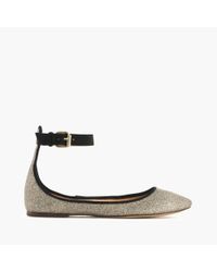 grey glitter flats