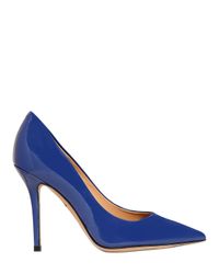 Ferragamo | Blue 100mm Susie Glass Patent Leather Pumps | Lyst