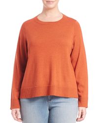 Eileen Fisher | Orange Bateau-neck Boxy Sweater | Lyst