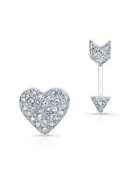Anne Sisteron | 14kt White Gold Diamond Cupid Earrings | Lyst