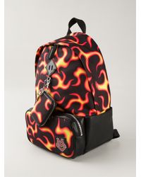 Moschino Flame Print Backpack in Black 