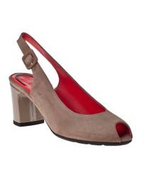 Pas De Rouge - Brown Abby Slingback Pump Visone Suede - Lyst